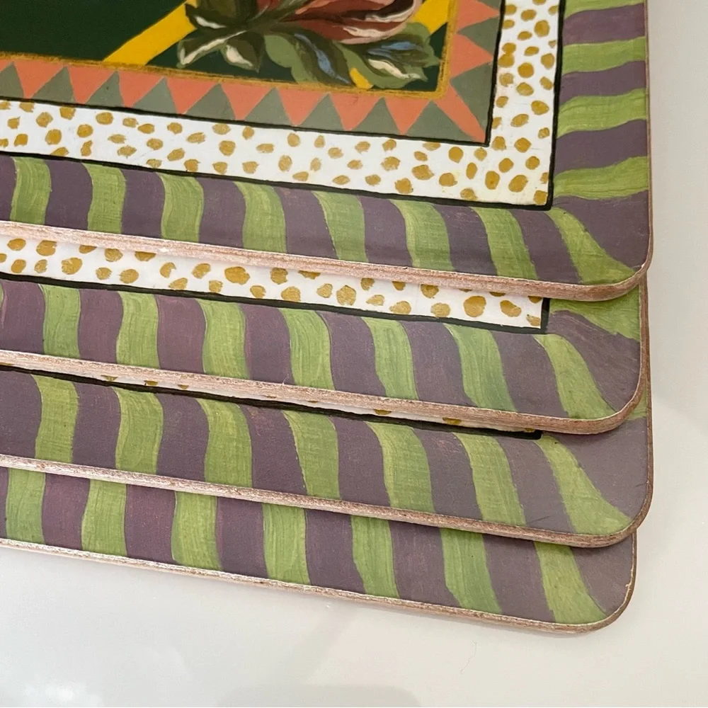 SET of 4 Torquay Rose Placemats by Mackenzie Childs